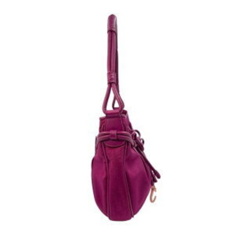 DIOR Trotter Hobo Shoulder Bag Rion Canvas Leather Pink Fuchsia - Picture 4 of 15